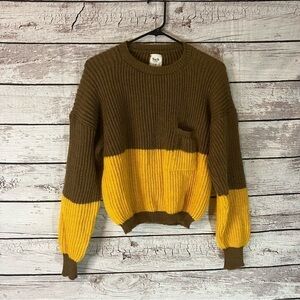 TACH Ribbed Long Sleeve Color Block Long Sleeve Sweater